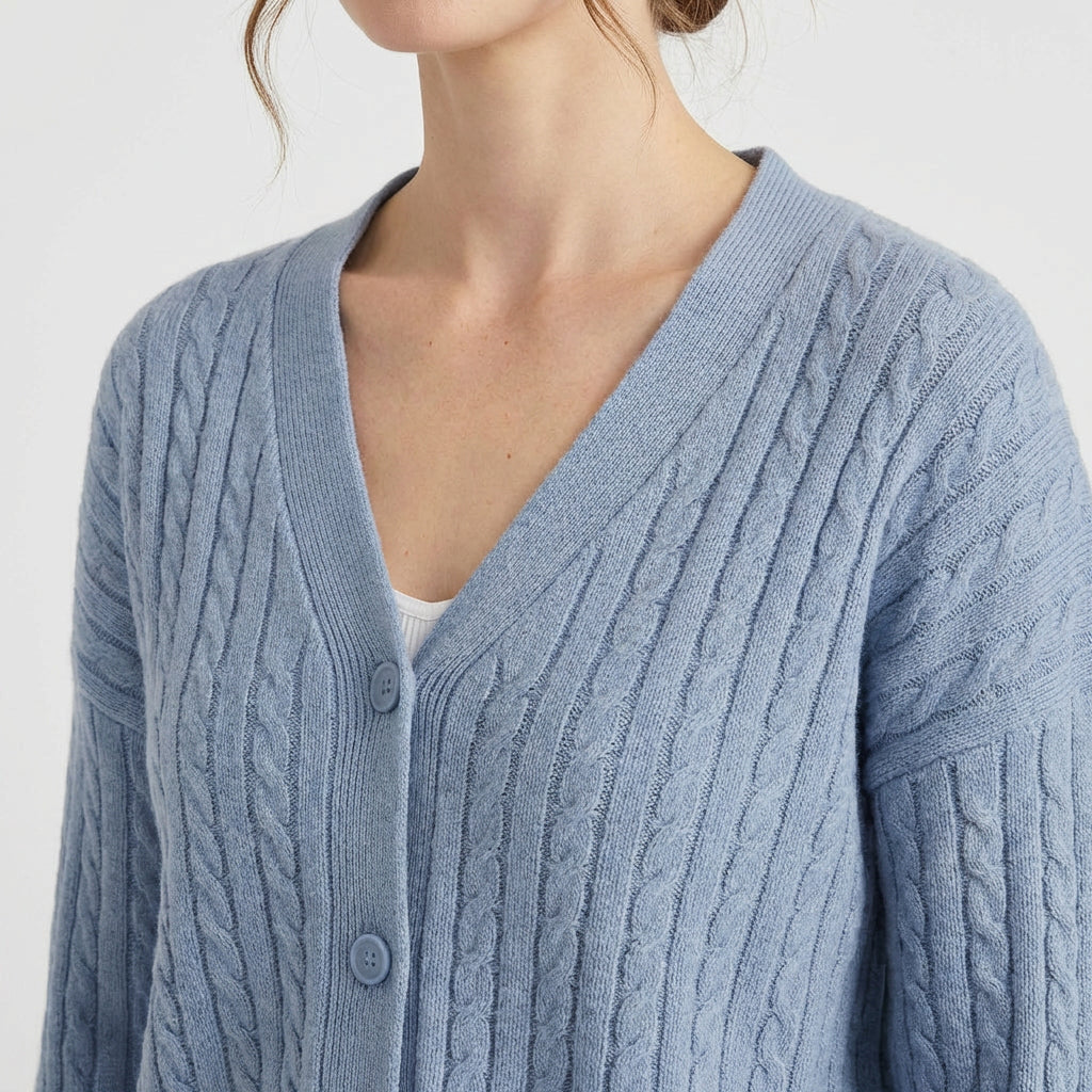 Ensemble Jupe Crayon et Pull Côtelé Col V pour Femme