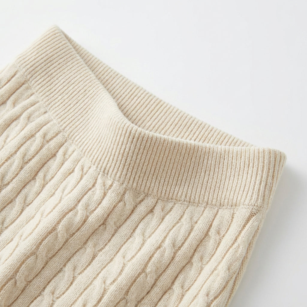 Ensemble Jupe Crayon et Pull Côtelé Col V pour Femme