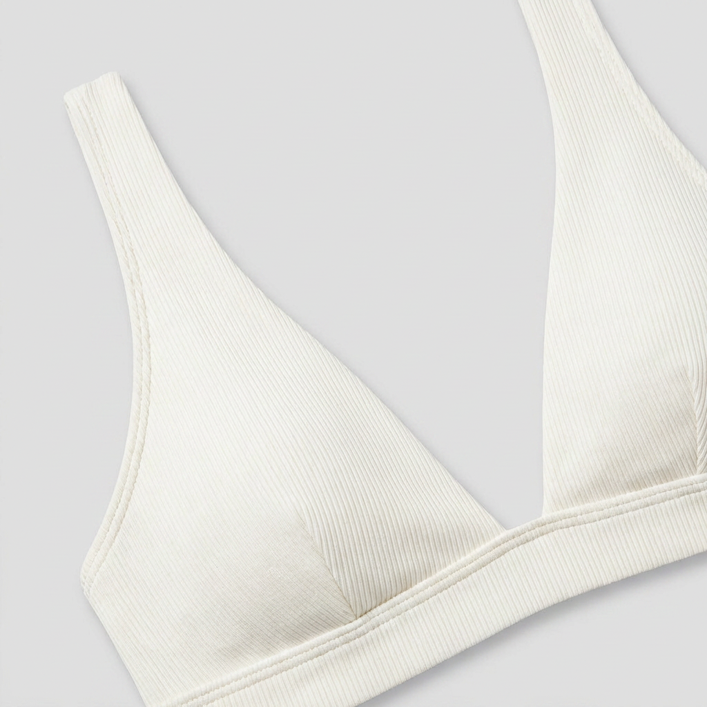 Maillot Deux Pièces Côtelé Taille Haute Effet Push-Up pour Femme