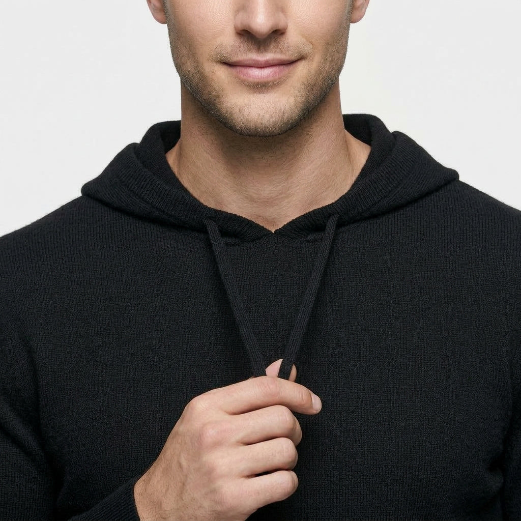 Sweatshirt à Capuche Maille Cachemire Mérinos pour Homme
