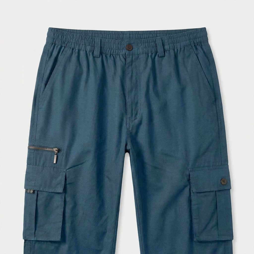 Pantalon Cargo Taille Élastique Coupe Droite pour Homme