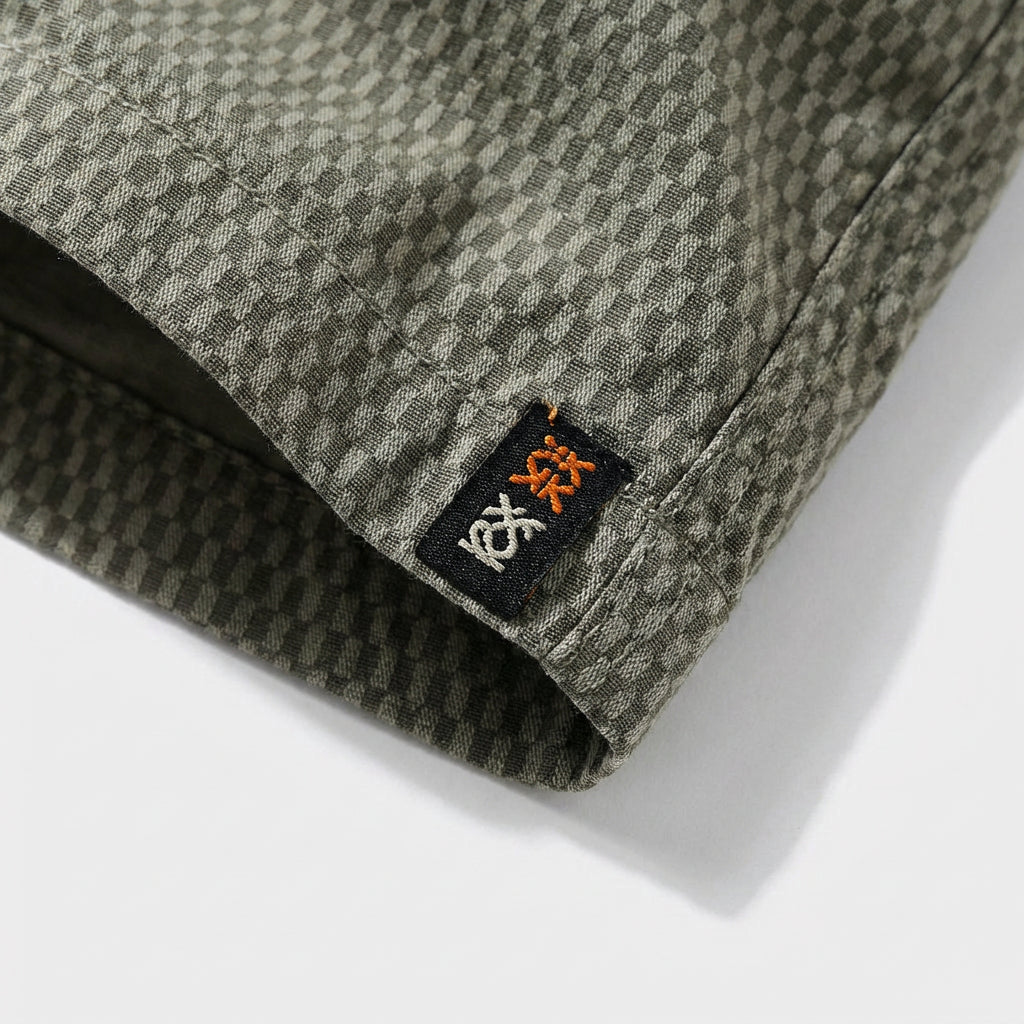Short Chino Texturé Motif Carreaux Longueur Genou pour Homme