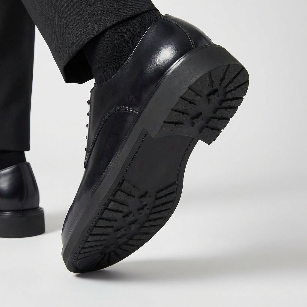 Chaussures de Ville en Cuir Pleine Fleur Couture Blake Bout Rond pour Homme