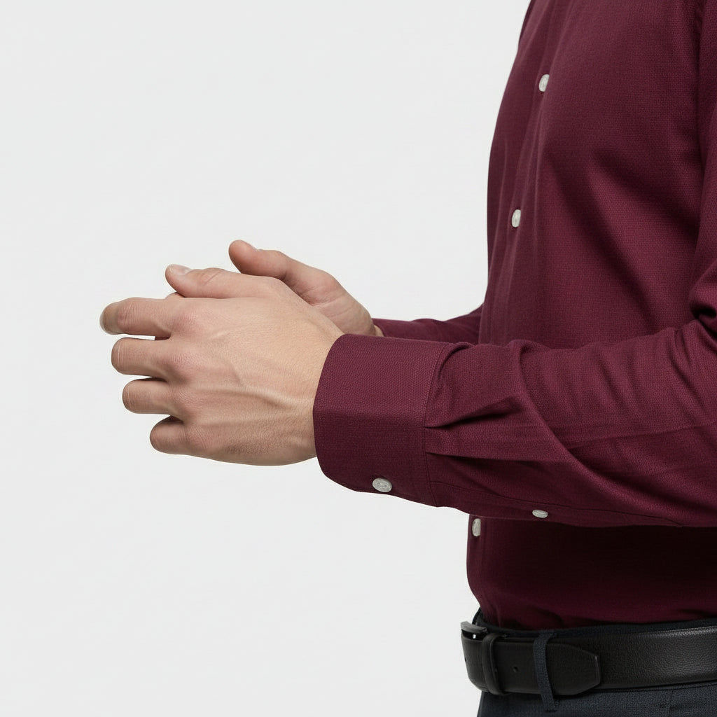 Chemise Habillée Manches Longues Coupe Ajustée pour Homme