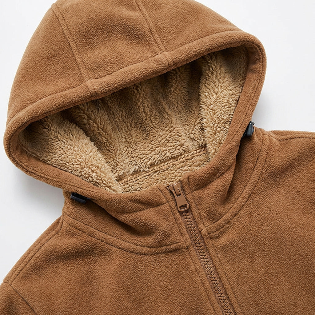 Veste Polaire à Capuche Poches Zippées pour Homme