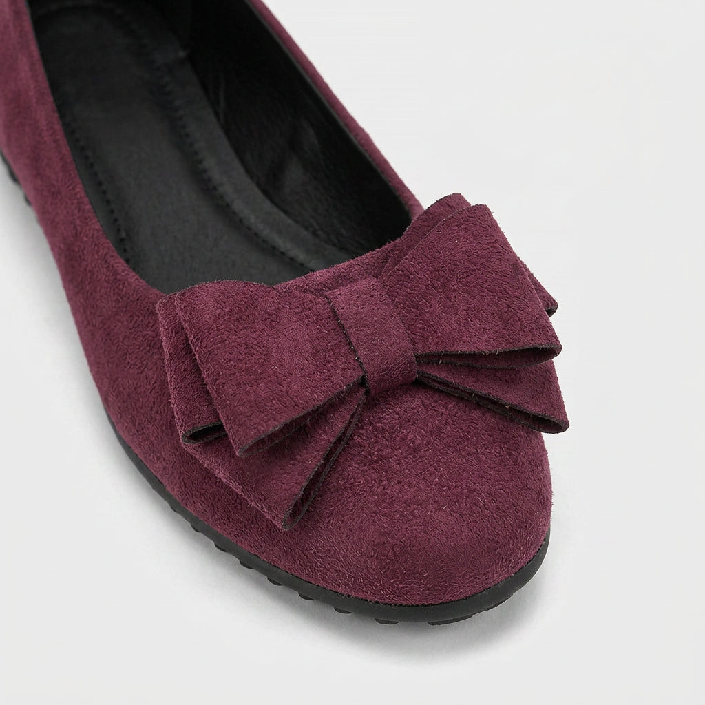 Mocassins Cuir Souple Bout Rond Détail Nœud pour Femme