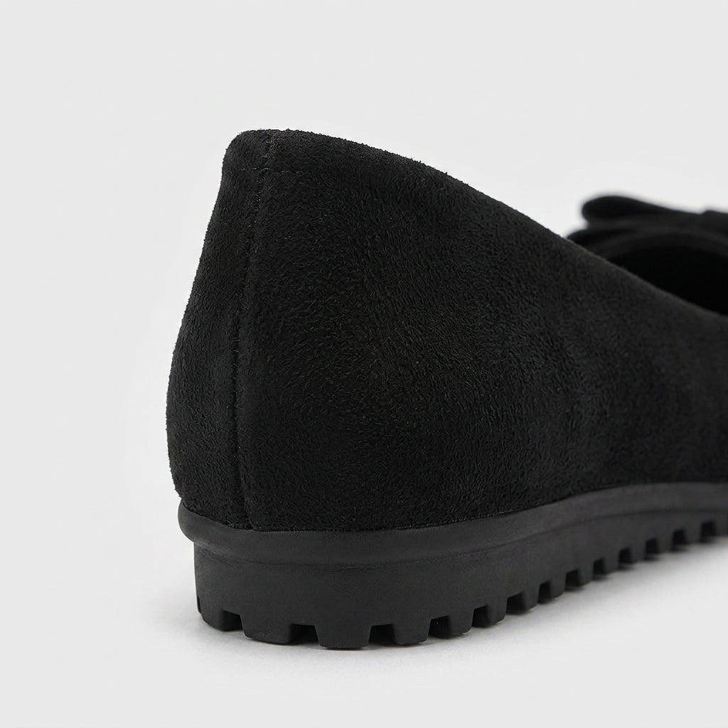 Mocassins Cuir Souple Bout Rond Détail Nœud pour Femme