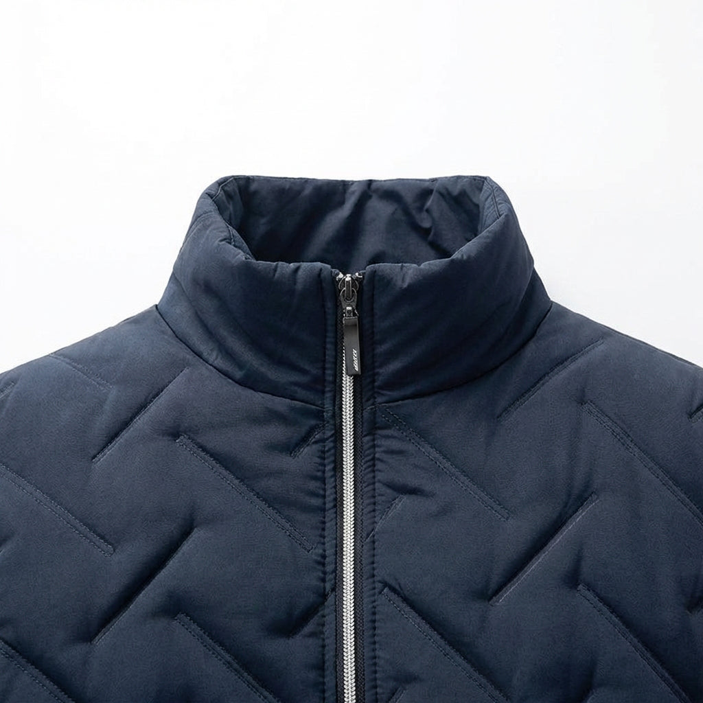 Veste Bomber Matelassée Col Montant Poches Zippées pour Homme