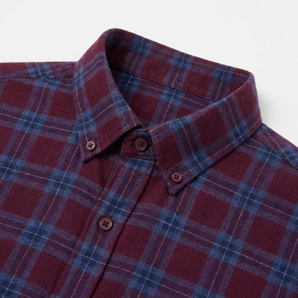 Chemise Carreaux Coupe Décontractée Col Classique pour Homme