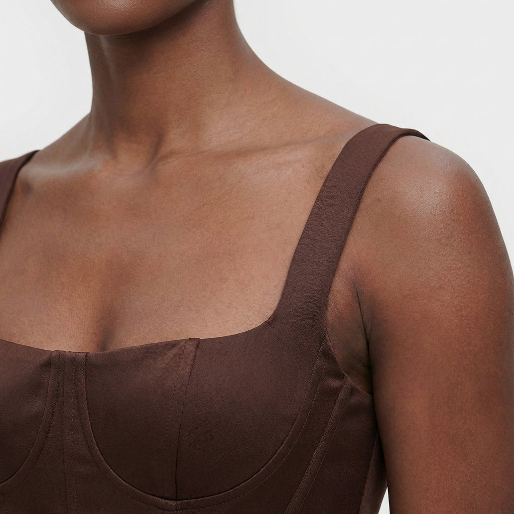 Robe Plissée Coupe Évasée Taille Marquée pour Femme