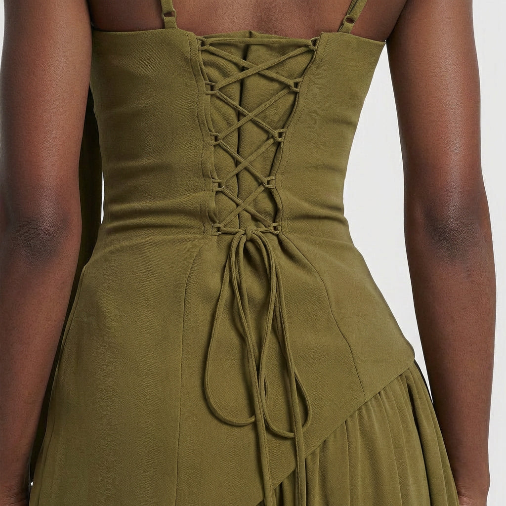 Robe Midi Asymétrique Coupe Fluide pour Femme