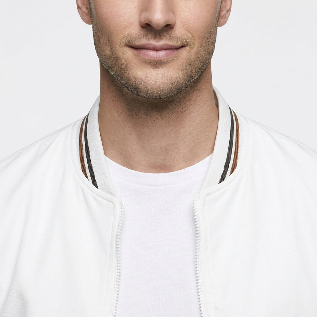 Veste Bomber Légère Col Côtelé pour Homme