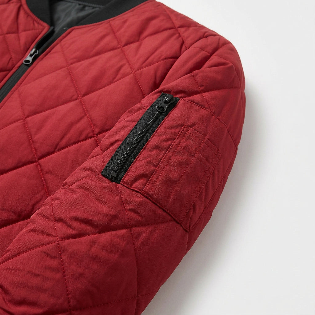 Blouson Bomber Matelassé Poches Zippées pour Homme