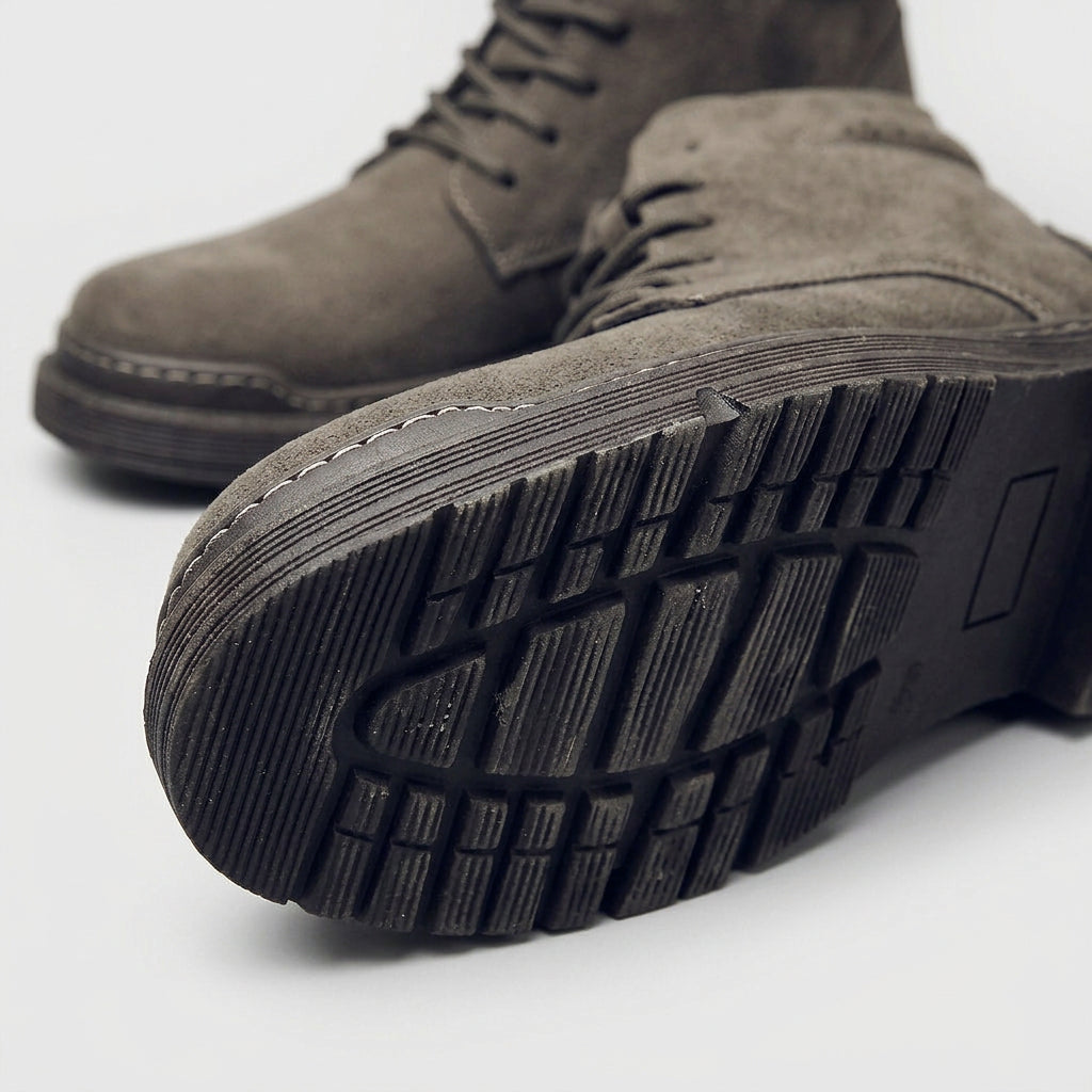 Men's Suede Lace-Up Ankle Boots Soft Leather Classic Construction