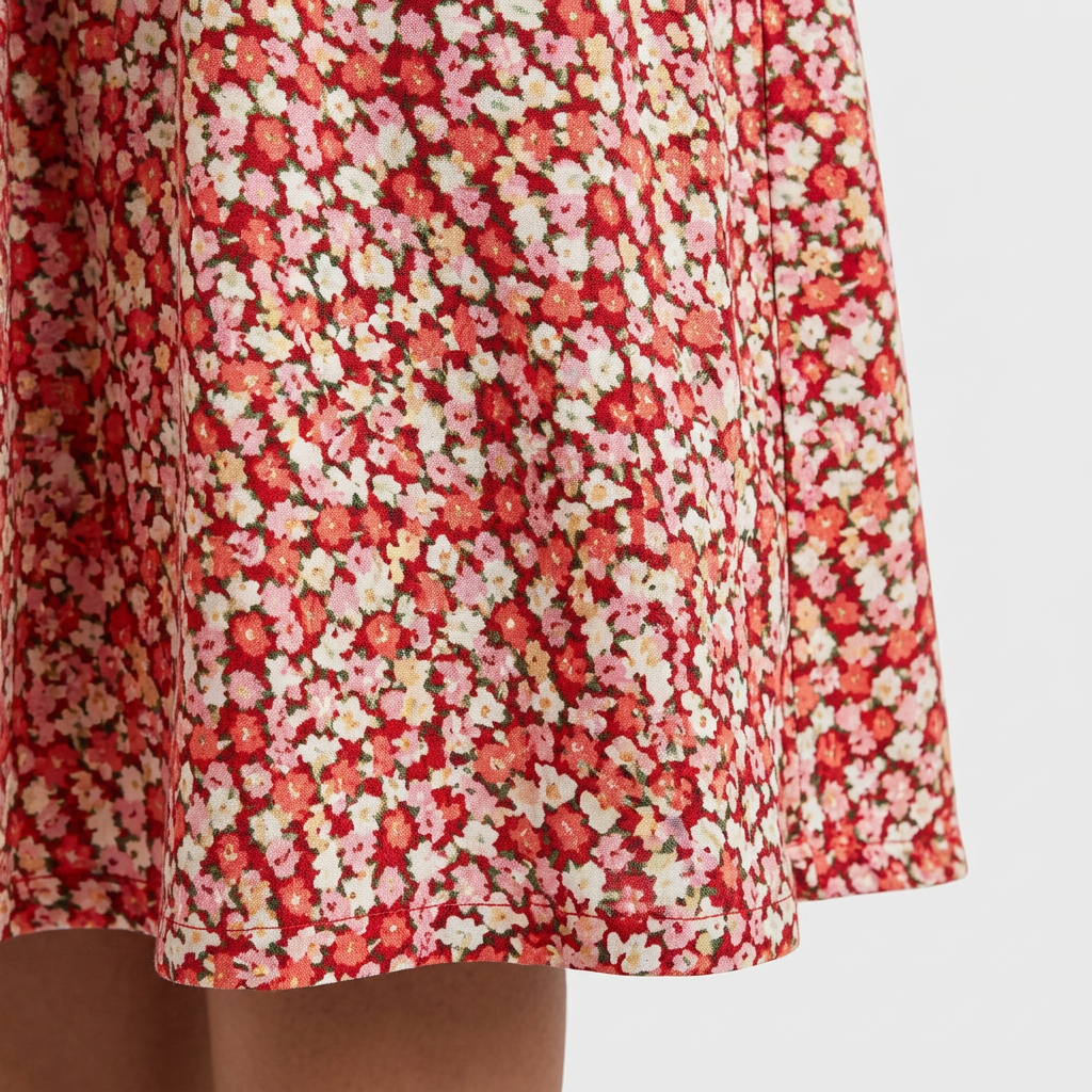 Robe Midi Florale Col V avec Poches pour Femme