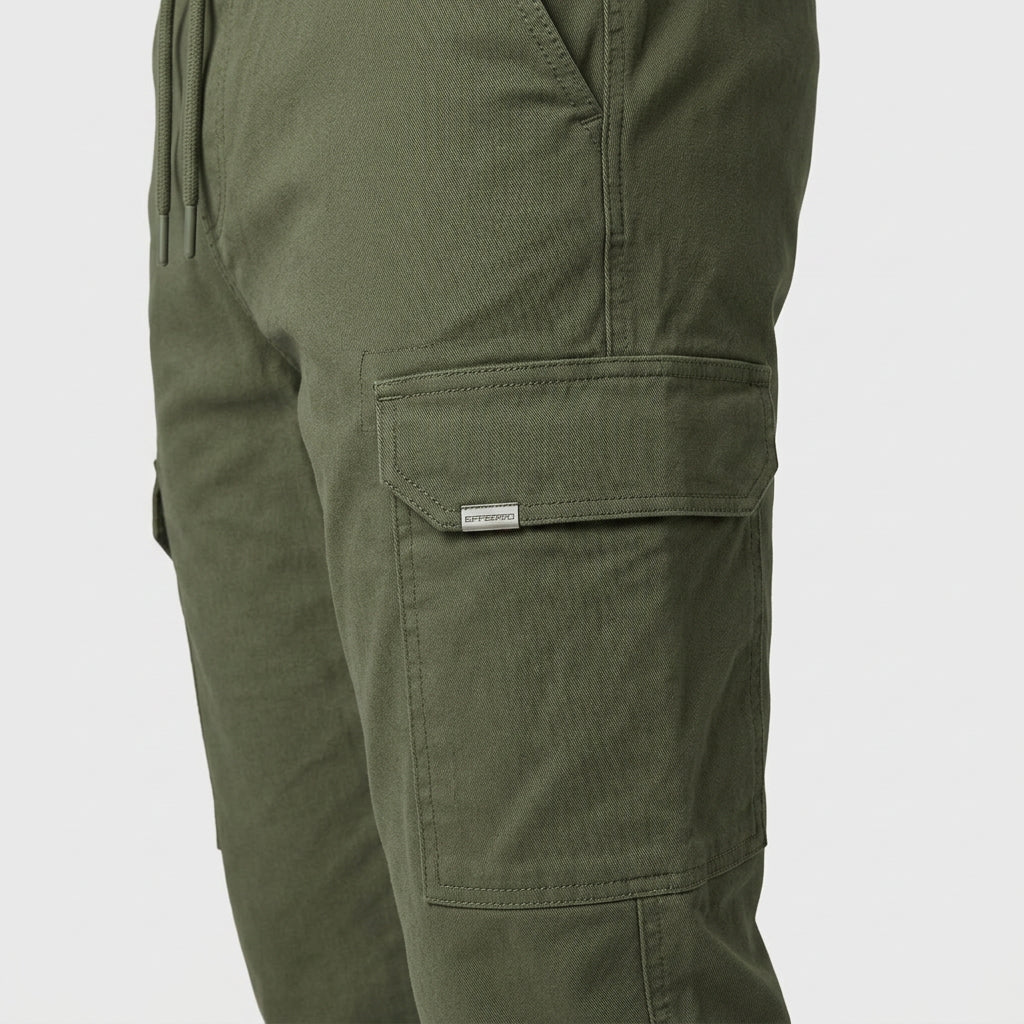 Men's Slim Fit Adjustable Waist Cargo Jogger Pants