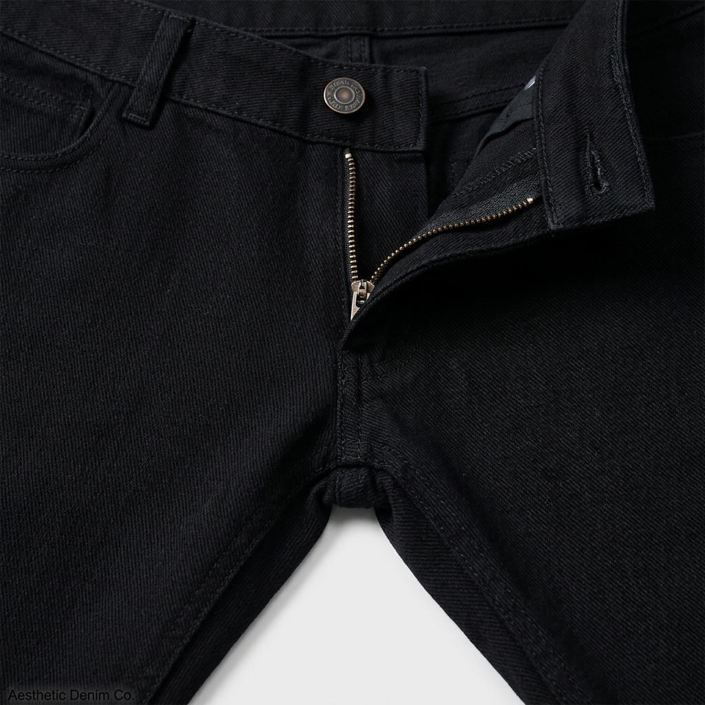 Men's High Waist Straight Leg Wide Denim Jeans