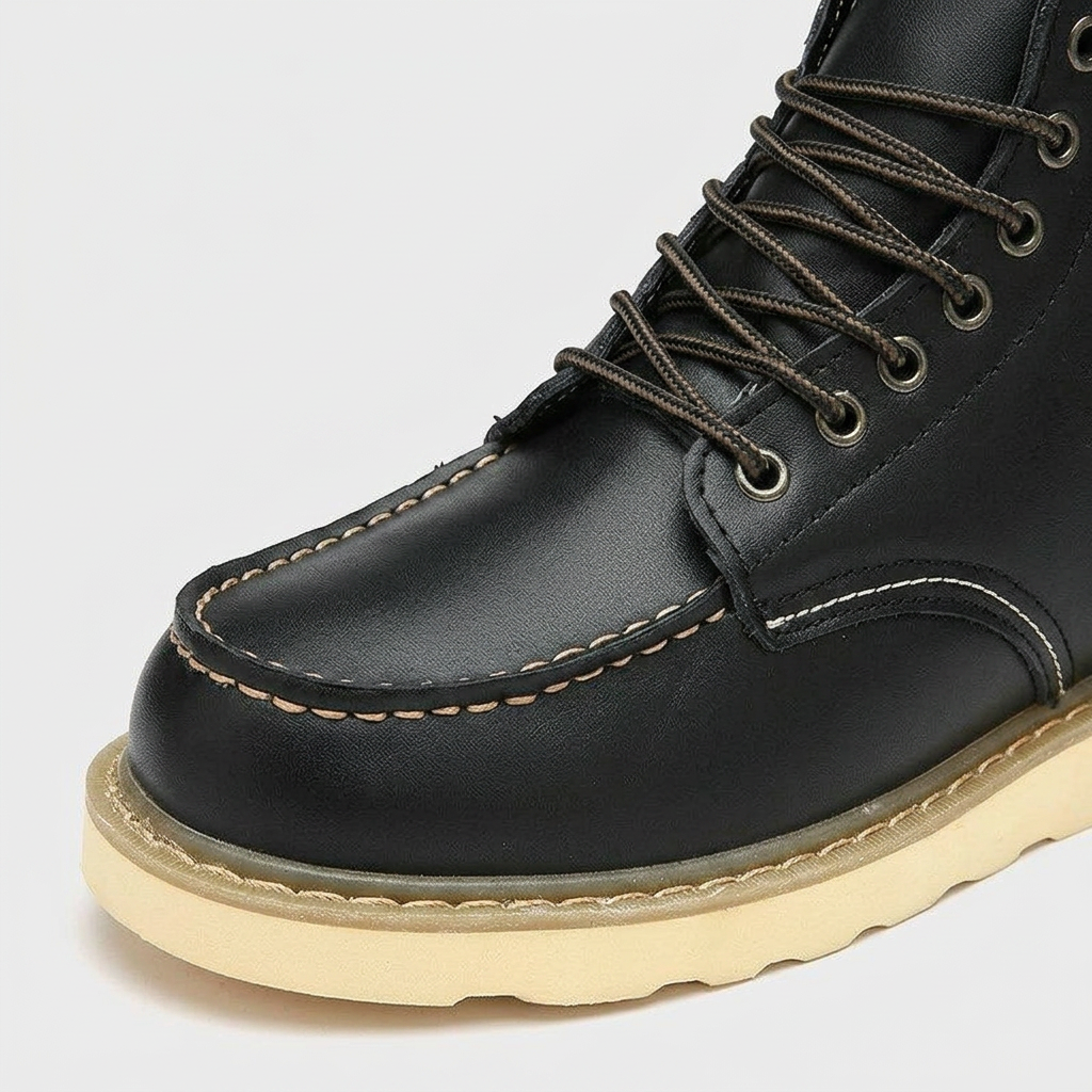 Bottines Lacées Coutures Contrastées Semelle Épaisse pour Homme