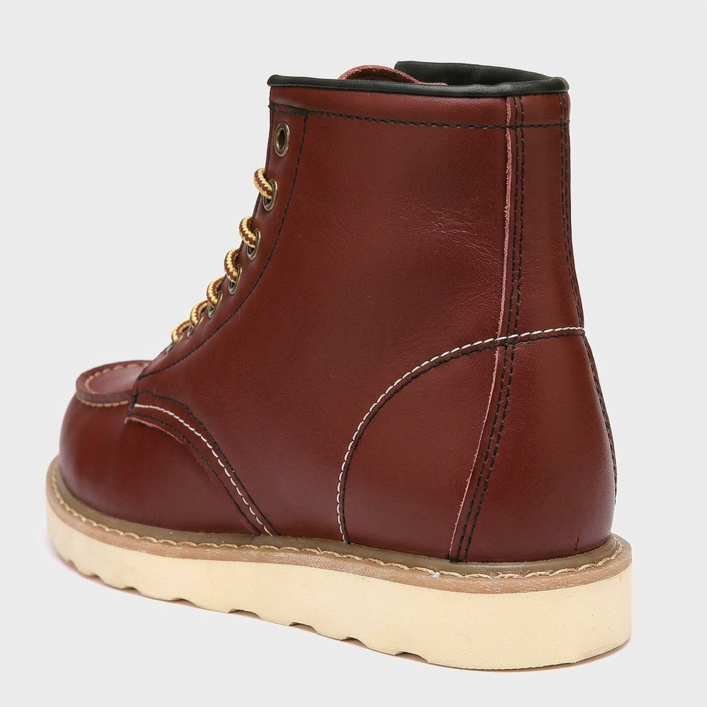 Bottines Lacées Coutures Contrastées Semelle Épaisse pour Homme