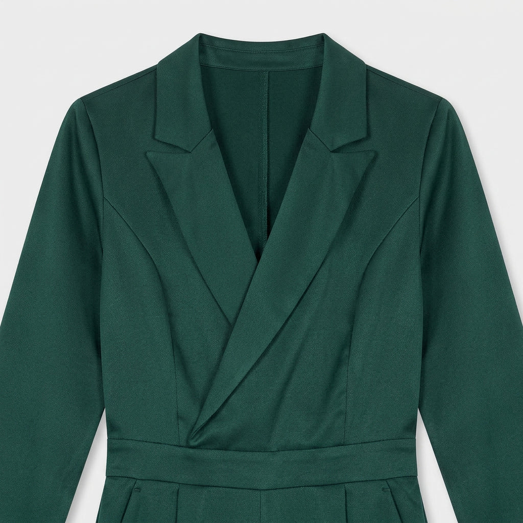 Combinaison Blazer Col V Coupe Large pour Femme