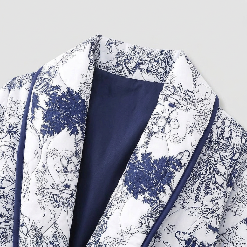 Veste Matelassée Fleurie Coupe Légère pour Femme