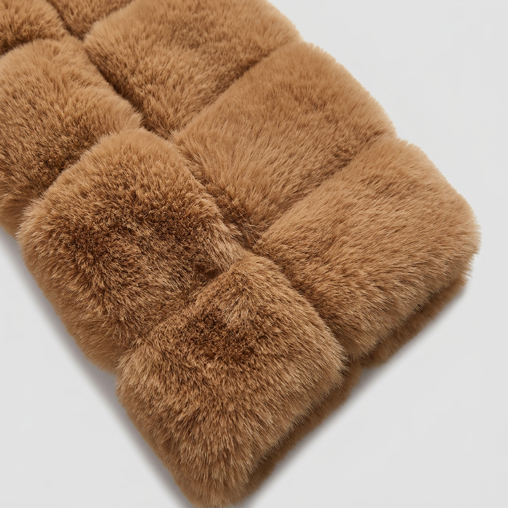 Manteau Fausse Fourrure Boutonné Coupe Élégante pour Femme