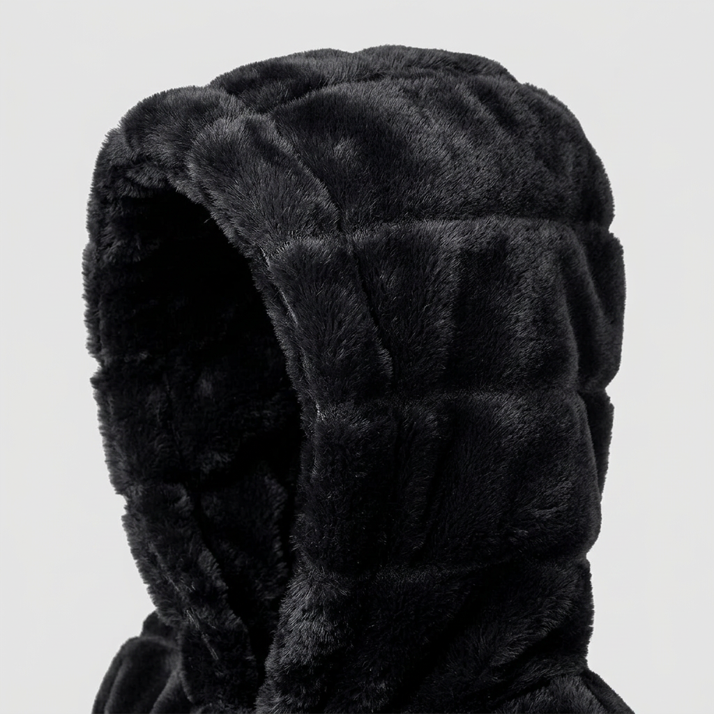 Manteau Fausse Fourrure Boutonné Coupe Élégante pour Femme