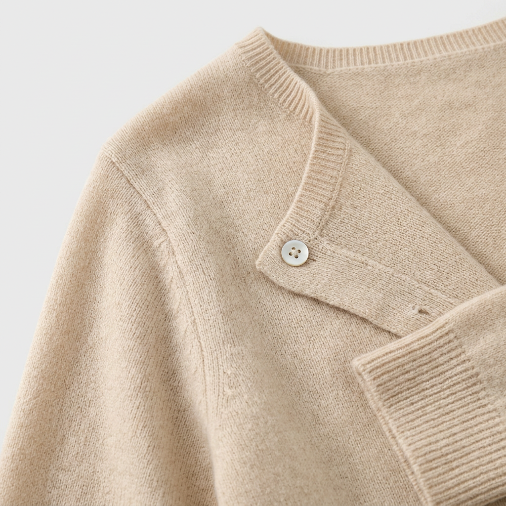 Pull Col V Boutonné Maille Fine pour Femme