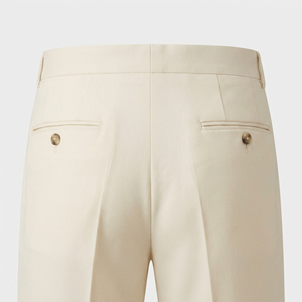 Pantalon Taille Haute Boucle Latérale Coupe Ajustée pour Homme