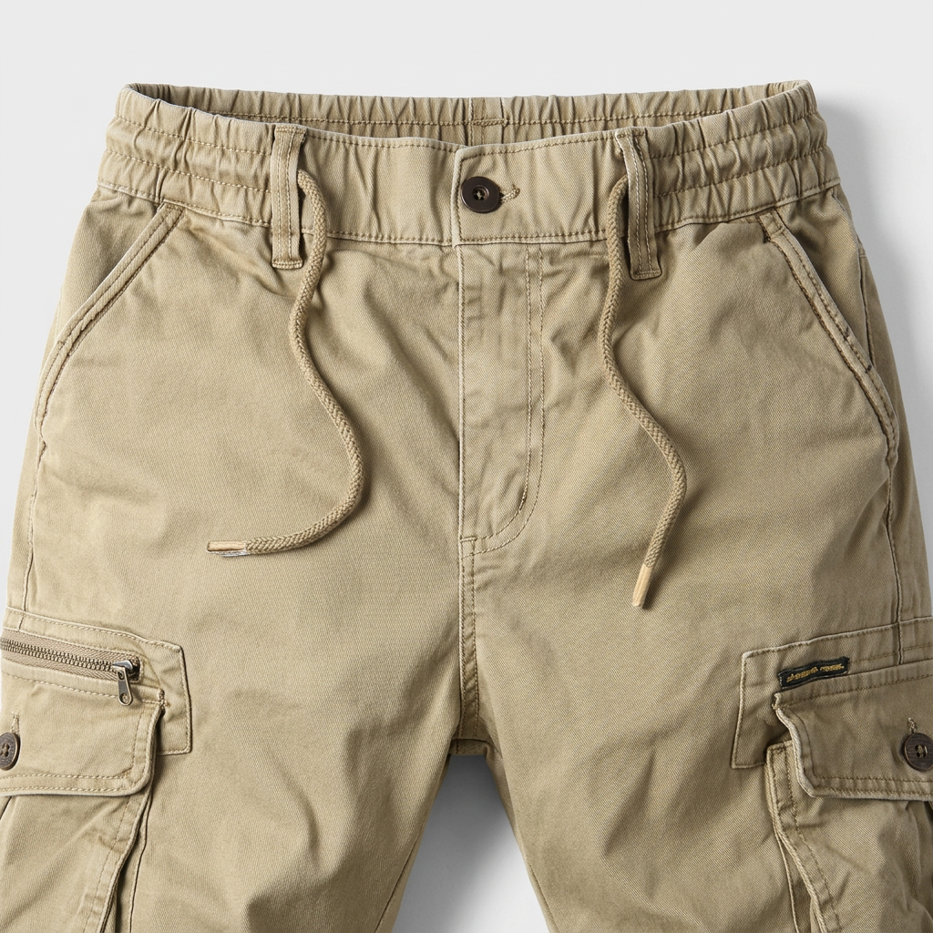 Pantalon Cargo Multi-Poches Chevilles Élastiquées pour Homme