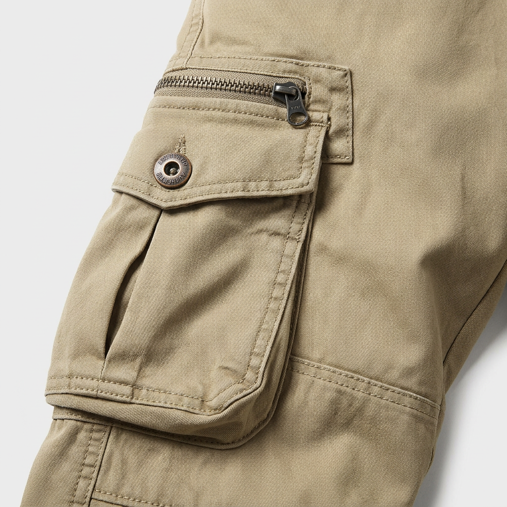 Pantalon Cargo Multi-Poches Chevilles Élastiquées pour Homme