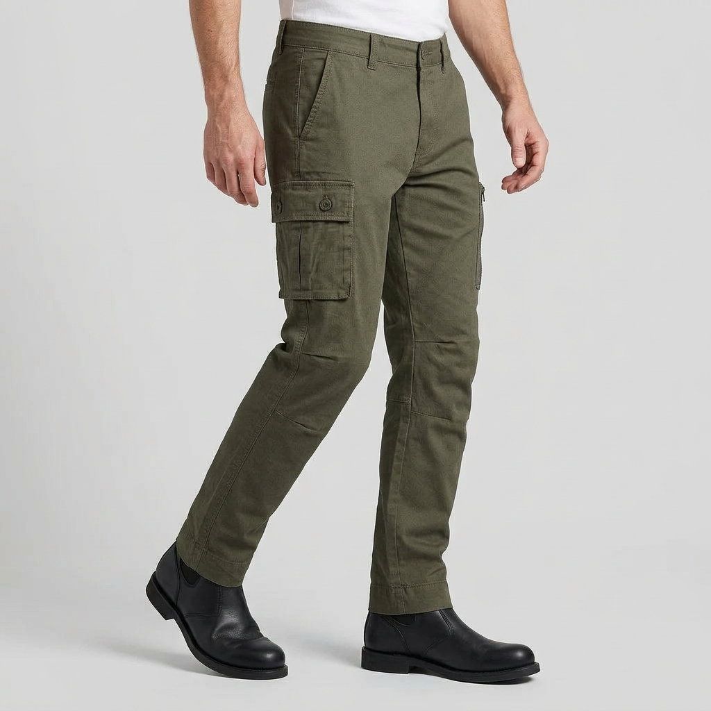 Pantalon Cargo Taille Élastiquée Poches Multiples pour Homme