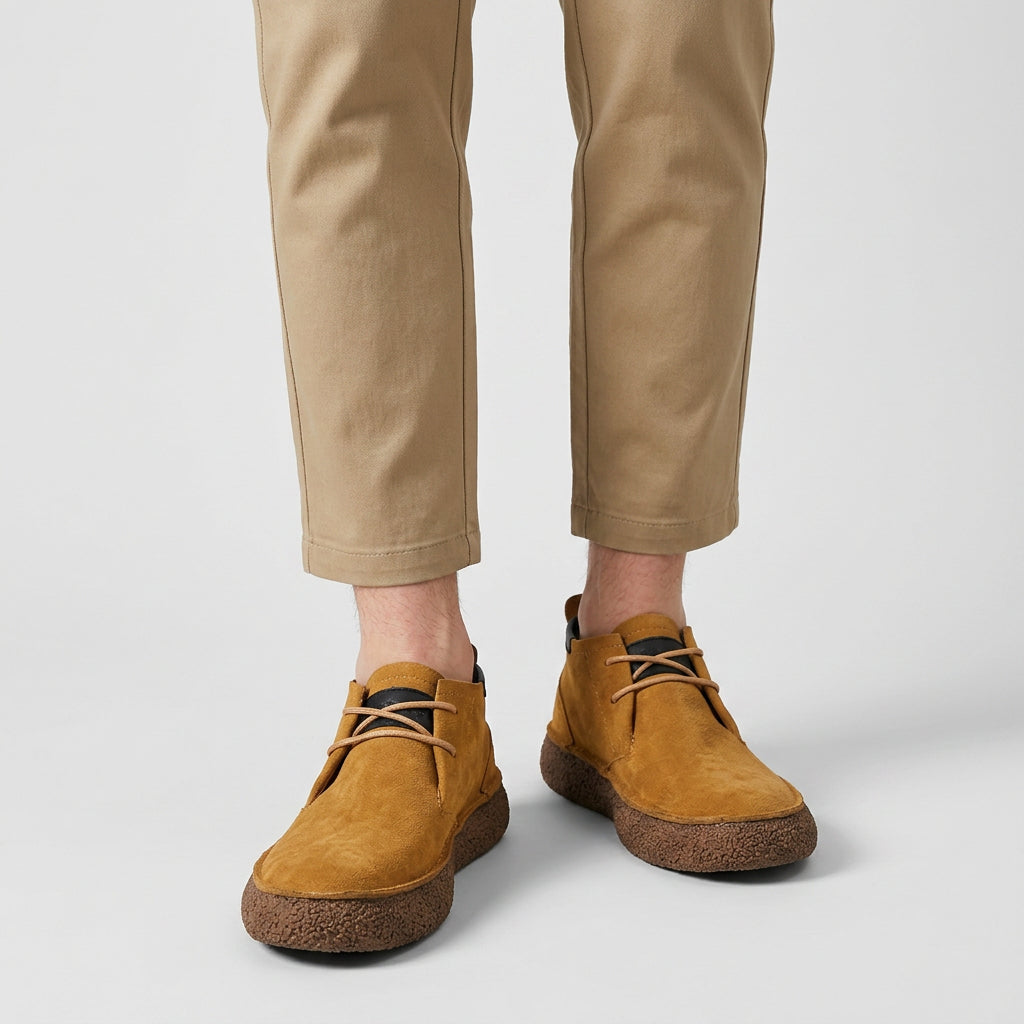 Mocassins Mi-Hauts à Lacets Semelle Texturée Tige Structurée pour Femme