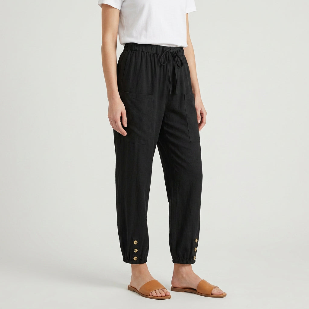 Pantalon Taille Haute Coupe Décontractée pour Femme