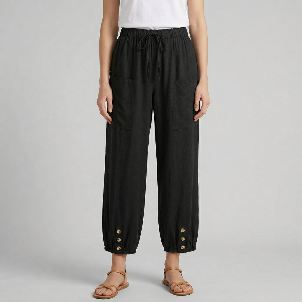 Pantalon Taille Haute Coupe Décontractée pour Femme