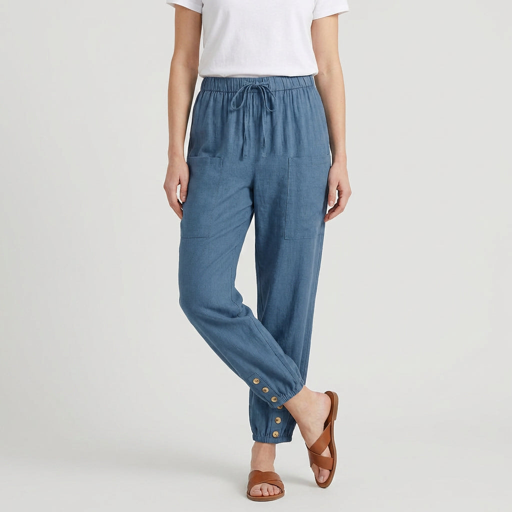Pantalon Taille Haute Coupe Décontractée pour Femme