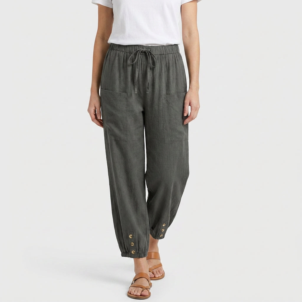 Pantalon Taille Haute Coupe Décontractée pour Femme