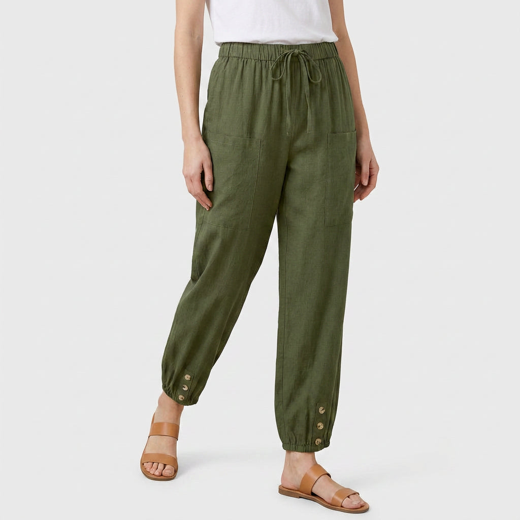 Pantalon Taille Haute Coupe Décontractée pour Femme