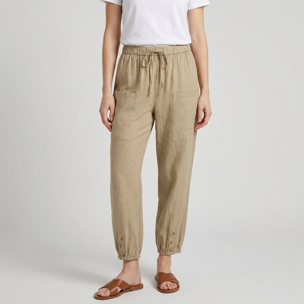 Pantalon Taille Haute Coupe Décontractée pour Femme