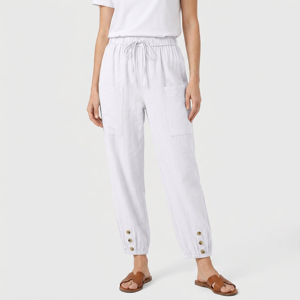 Pantalon Taille Haute Coupe Décontractée pour Femme