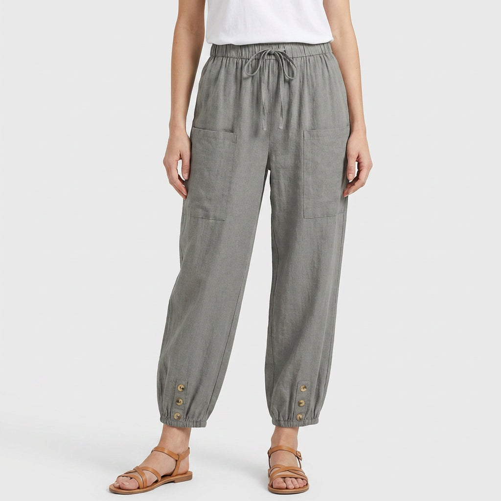 Pantalon Taille Haute Coupe Décontractée pour Femme