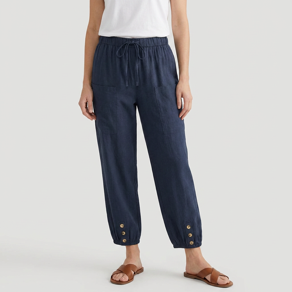 Pantalon Taille Haute Coupe Décontractée pour Femme