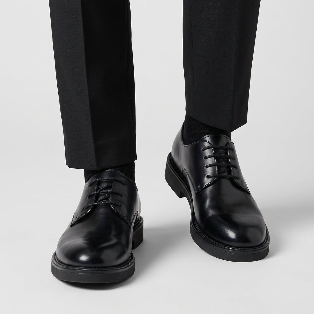 Chaussures de Ville en Cuir Pleine Fleur Couture Blake Bout Rond pour Homme