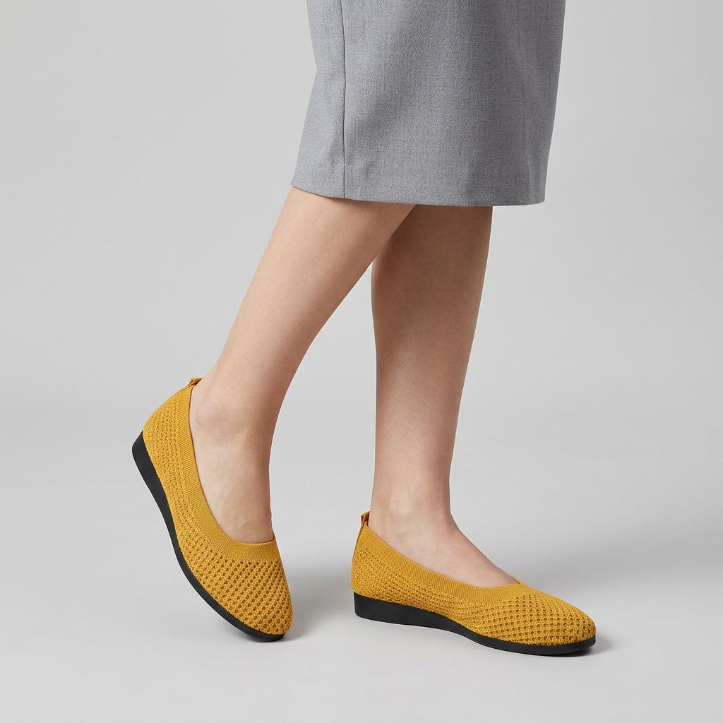 Ballerines Mesh Bout Rond Tricot Respirant pour Femme