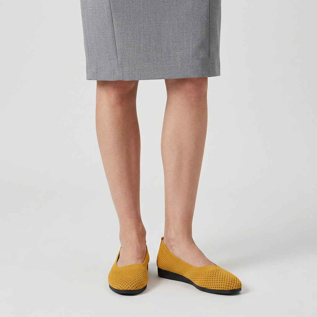 Ballerines Mesh Bout Rond Tricot Respirant pour Femme
