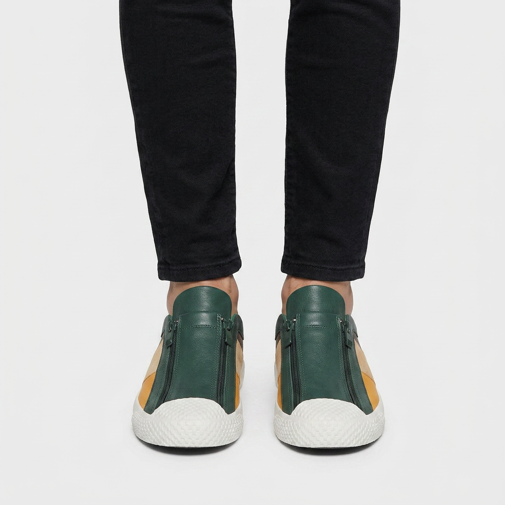 Sneakers Slip-On Multi-Panneaux Fermeture Zippée pour Homme