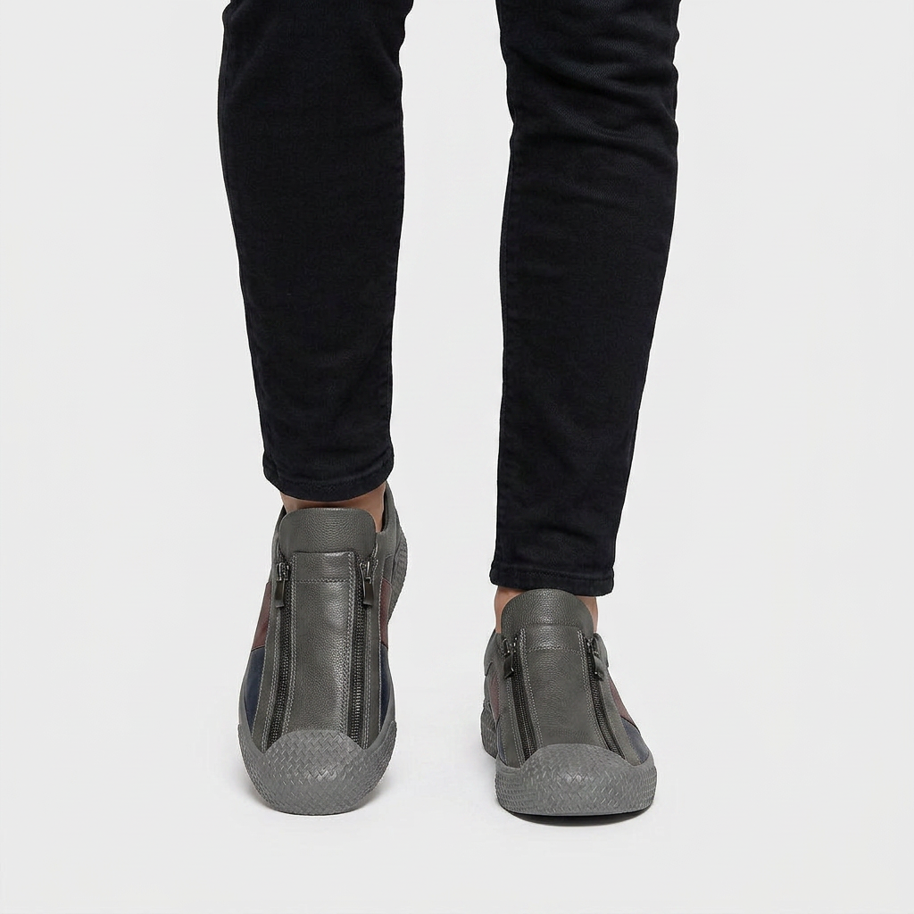 Sneakers Slip-On Multi-Panneaux Fermeture Zippée pour Homme