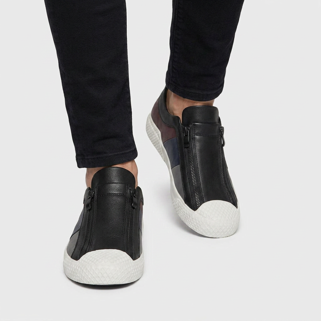 Sneakers Slip-On Multi-Panneaux Fermeture Zippée pour Homme