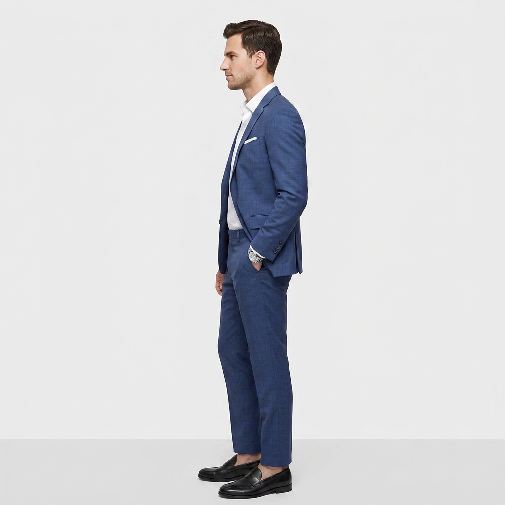 Ensemble Tailleur Blazer Croisé Pantalon Slim pour Homme
