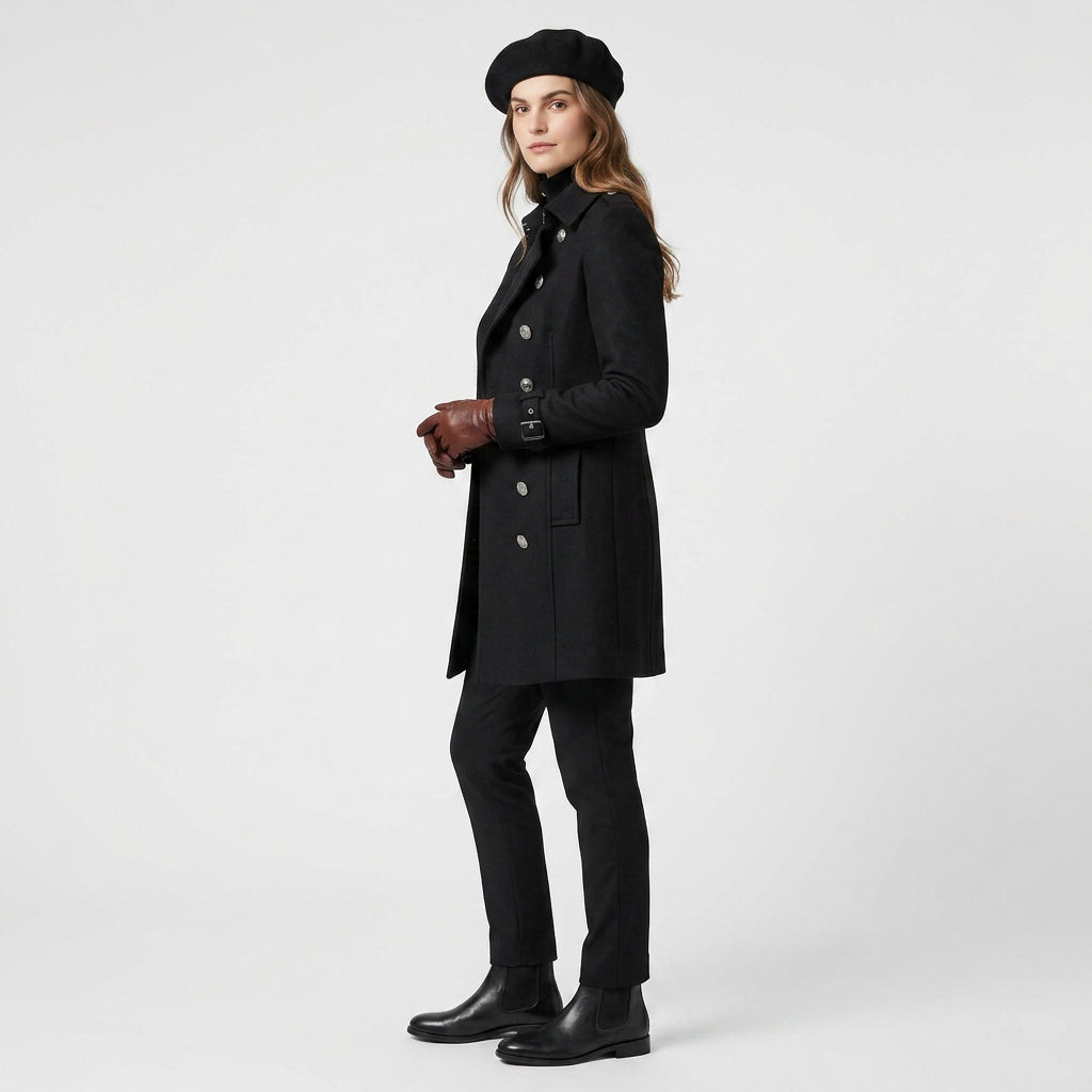 Trenchcoat Long Élégant Coupe Classique pour Femme